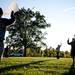 Nicholas Ray (left), 15, helps his grandmother Sybil Johnson (right) fly a kite at the Fly and Remember event at Gallup Park on Tuesday. Daniel Brenner I AnnArbor.com